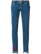 Philipp Plein Embellished Step Hem Jeans - Blue