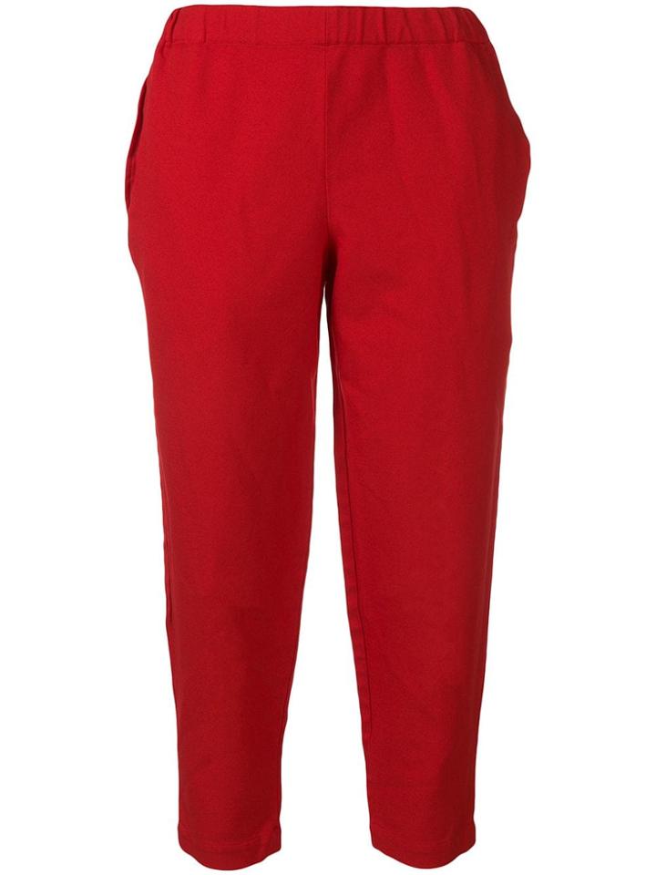 Comme Des Garçons Girl Cropped Relaxed Fit Trousers - Red