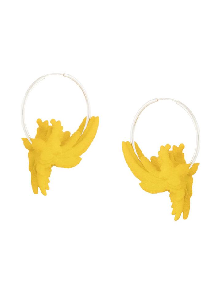 Olgafacesrok Small Bird Hoops - Yellow