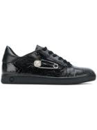 Versus Safety Pin Embellished Sneakers - Black