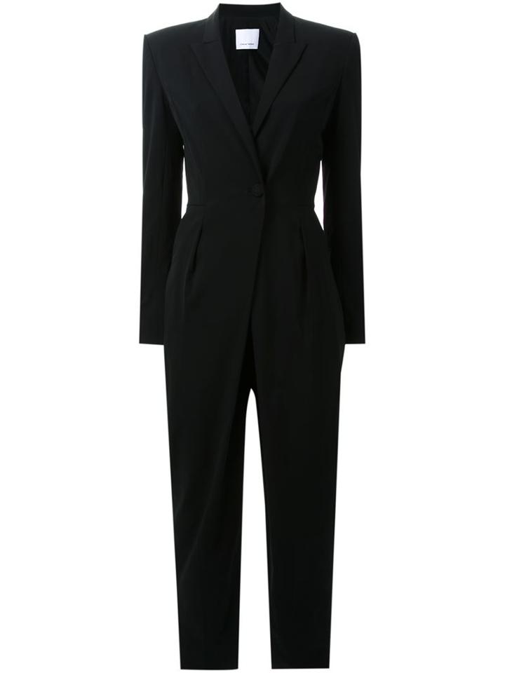 Scanlan Theodore Tailored One Button Jumpsuit, Women's, Size: 6, Black, Viscose