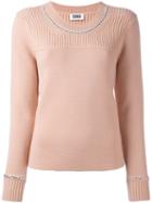 Sonia By Sonia Rykiel Cable Knit Detail Jumper, Women's, Size: Small, Nude/neutrals, Acrylic/wool