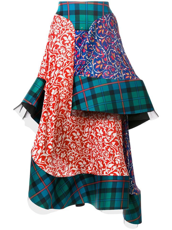 Esteban Cortazar Tartan Layered Skirt - Multicolour