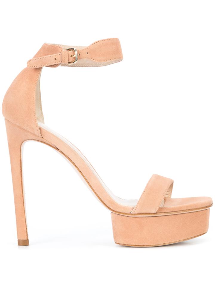 Stuart Weitzman Back Up Platform Sandals - Nude & Neutrals