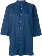 Cristaseya Round Neck Longline Shirt - Blue