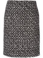 Giambattista Valli Tweed Straight Skirt, Women's, Size: 42, Black, Silk/cotton/virgin Wool