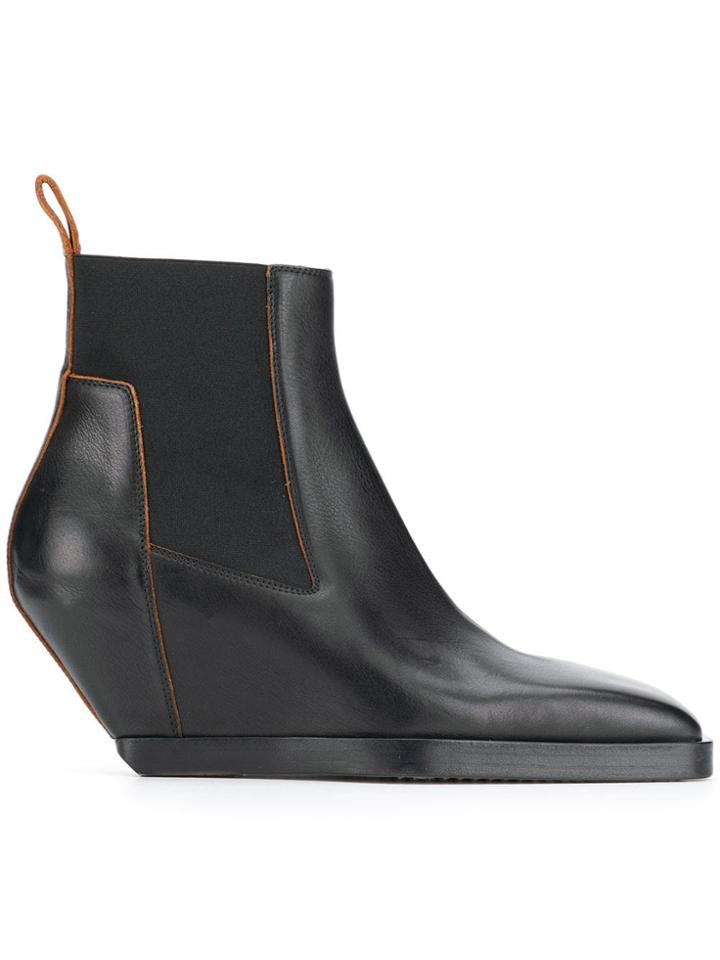Rick Owens Wedge Heel Boots - Black