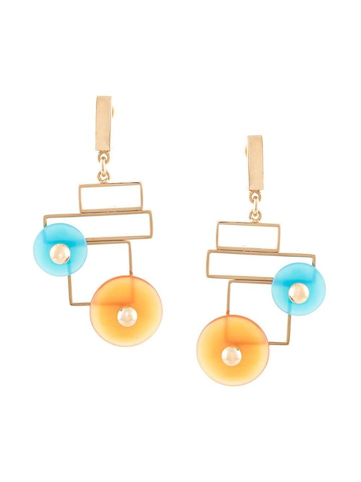 Crystalline Agate Earrings - Multicolour
