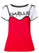 Gaelle Bonheur Colour-block Logo T-shirt - Red