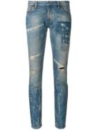 Faith Connexion Distressed Low Cut Jeans - Blue