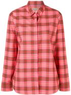 Burberry Checked Button Shirt - Pink & Purple