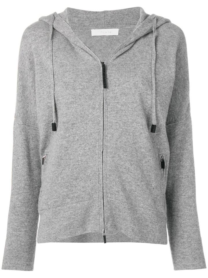 Cruciani Zipped Hooded Sweater - Grey