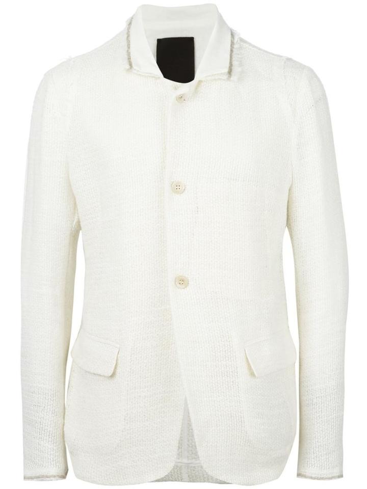 Lost & Found Ria Dunn High Neck Tailored Jacket, Men's, Size: Small, White, Linen/flax/hemp