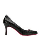 Zeferino Python Leather Pumps - Black