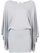 Thomas Wylde Gem Embellished Flared Sleeves Mini Dress - Grey