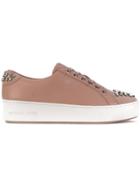 Michael Michael Kors Rhinestone Studded Lace-up Sneakers - Pink &