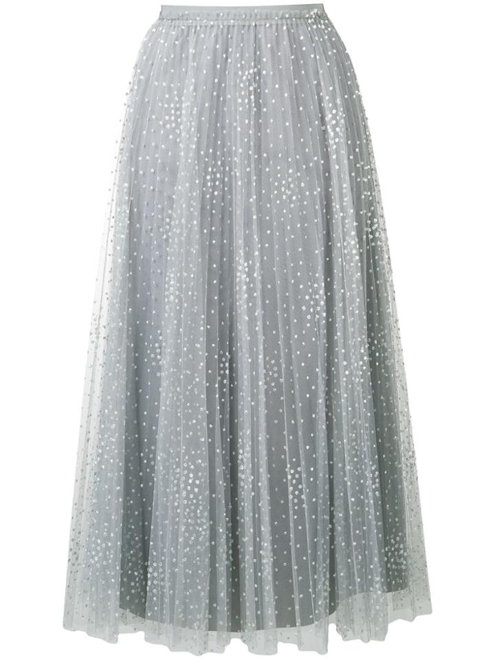 Red Valentino Polka Dot Tulle Skirt - Grey