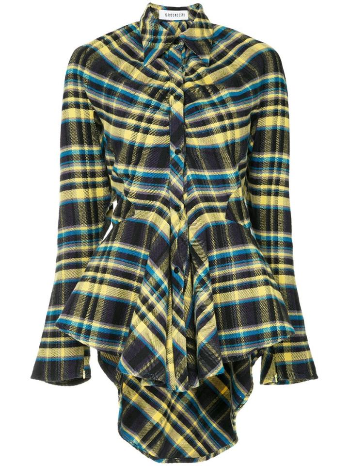 Ground Zero Check Peplum Shirt - Multicolour