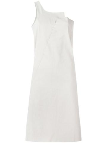 Charlie May Asymmetric Split Dress, Women's, Size: 6, Nude/neutrals, Linen/flax/viscose/spandex/elastane