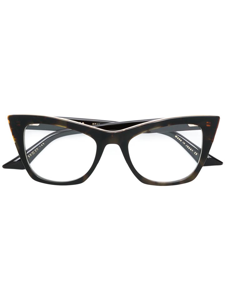 Dita Eyewear Showgoer Square Cat Eye Glasses - Brown