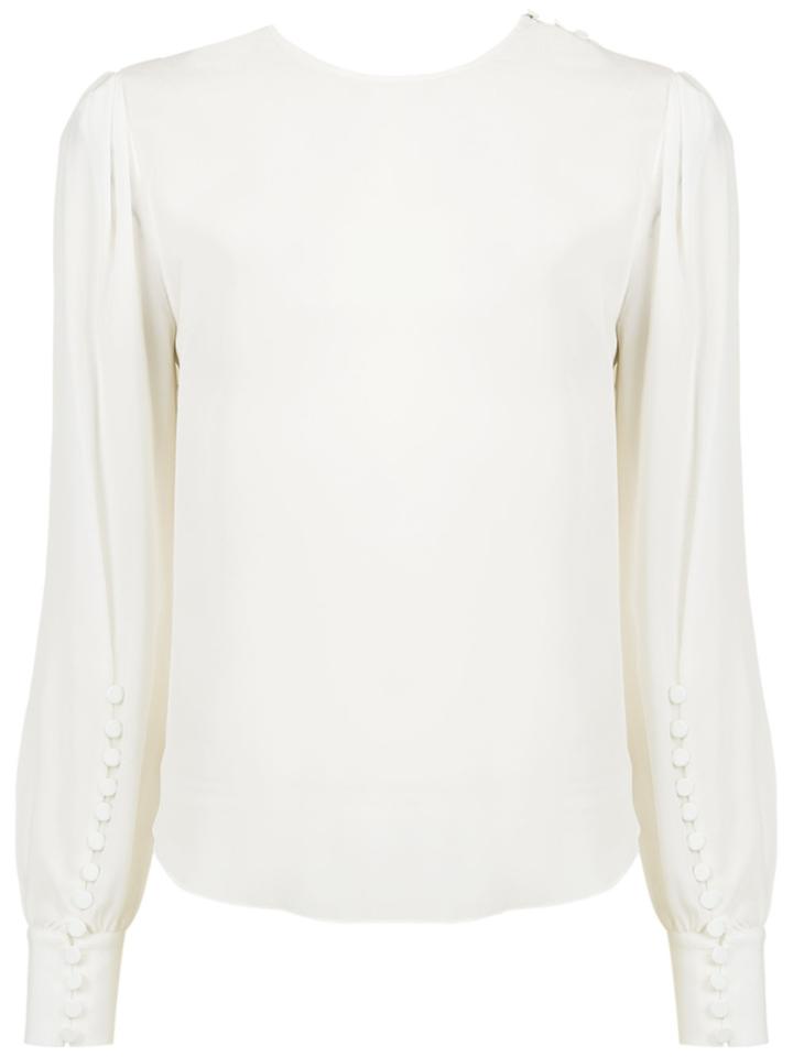 Nk Button Silk Blouse - White