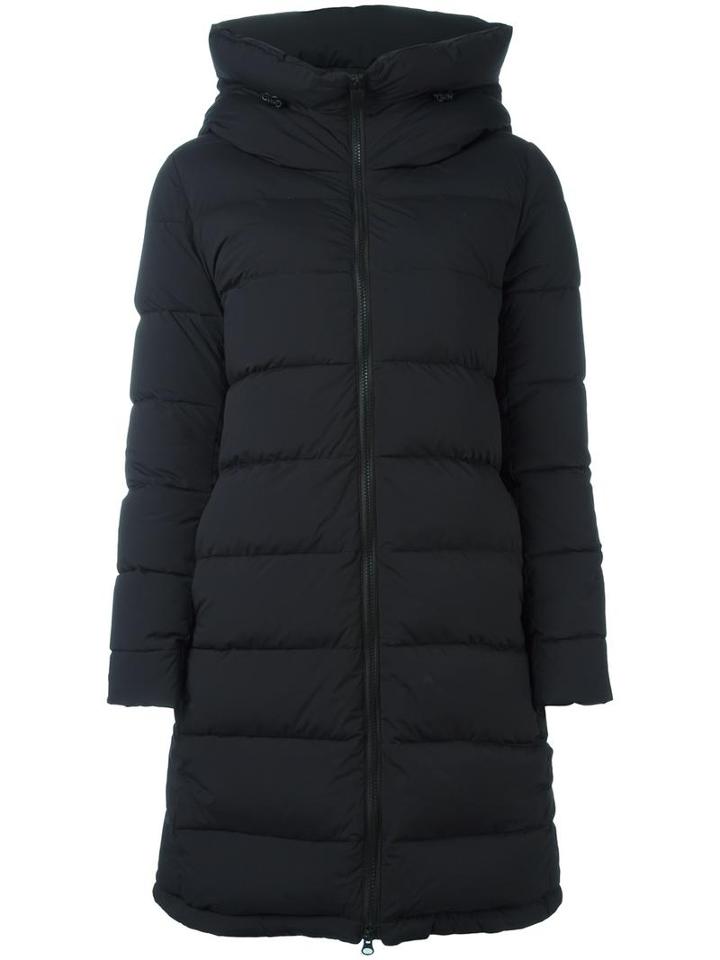Aspesi Hooded Zipped Coat, Women's, Size: Xl, Black, Feather Down/polyamide/polyester/spandex/elastane