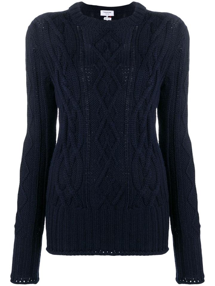 Thom Browne Center Back Rwb Navy Pullover - Blue