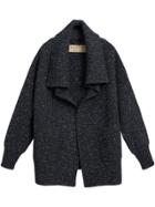 Burberry Wool Cashmere Blend Oversized Cardigan - Black