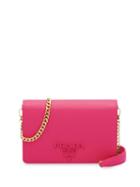 Prada Saffiano Texture Shoulder Bag - Pink