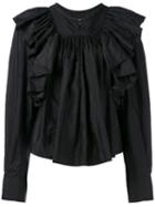 Isabel Marant - Arlington Ruffled Blouse - Women - Silk/polyamide - 36, Women's, Black, Silk/polyamide