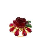 Dolce & Gabbana Crystal Rose Ring - Red