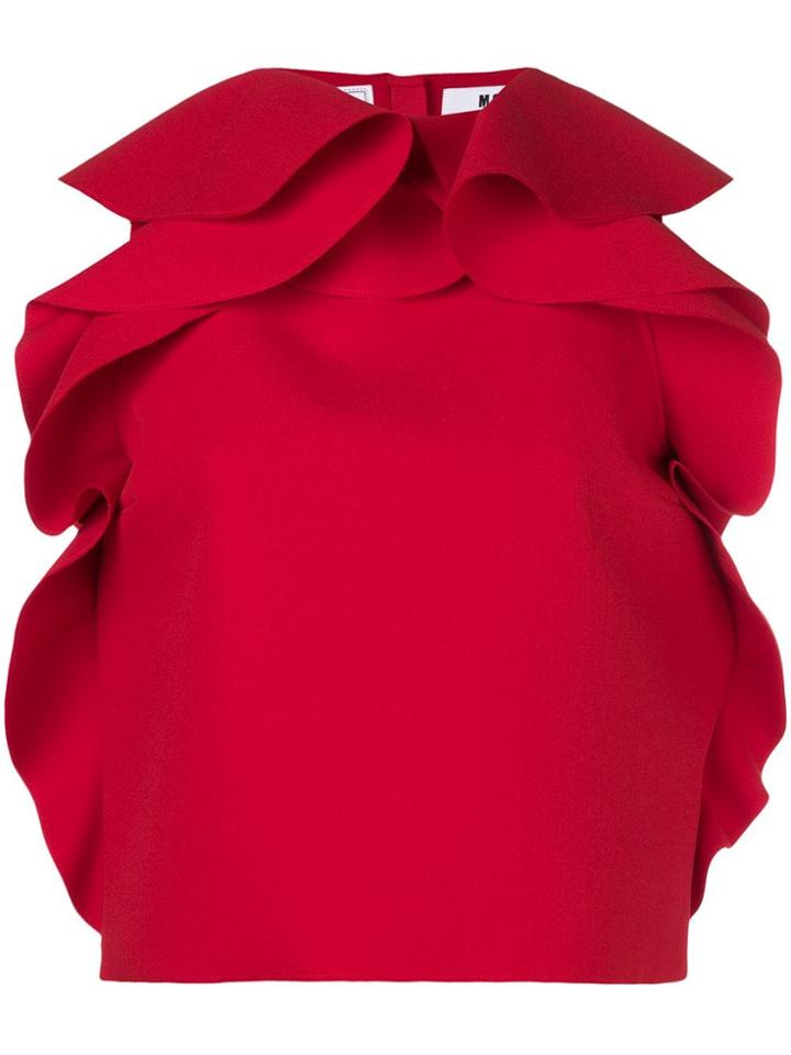 Msgm Ruffle Trim Blouse - Red