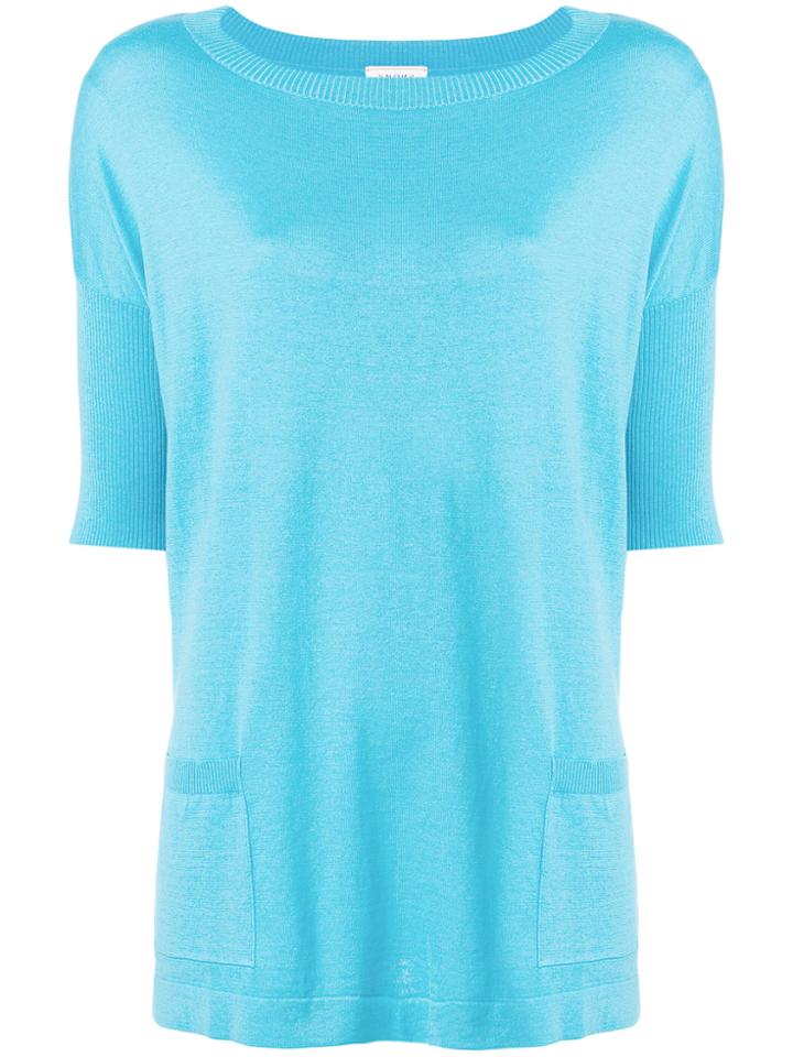 Snobby Sheep Flared Short-sleeve Top - Blue