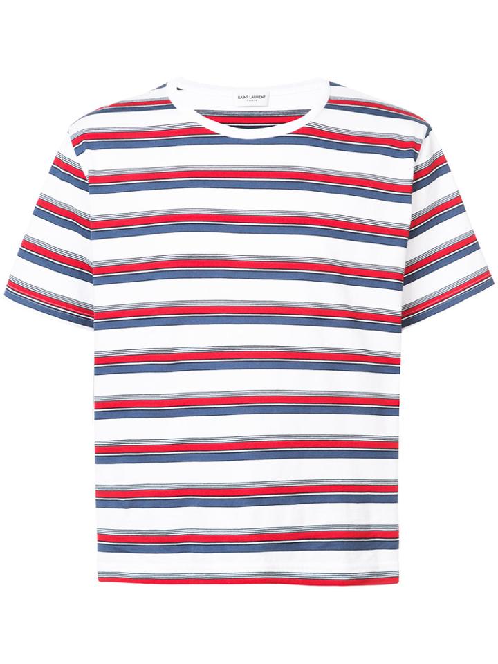 Saint Laurent Striped T-shirt - White