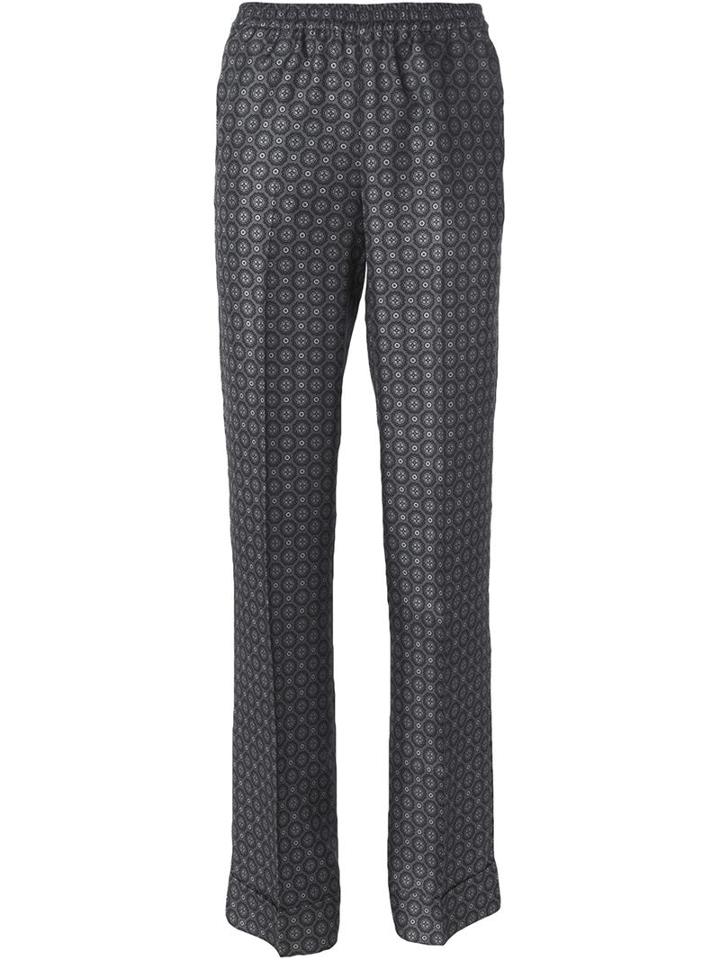 Michael Kors Printed Trousers, Women's, Size: 4, Grey, Silk