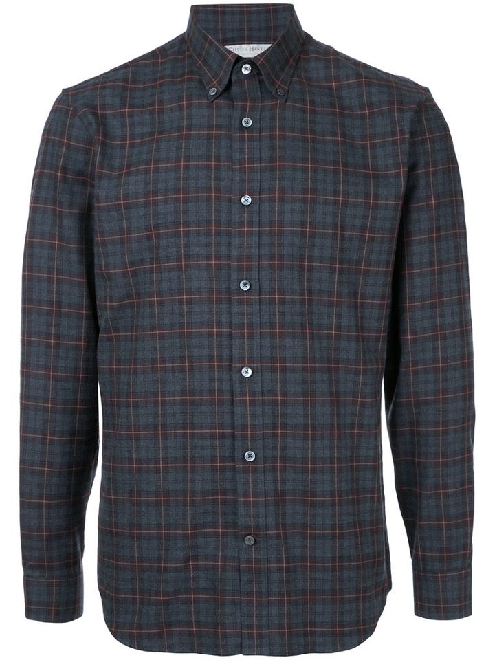 Gieves & Hawkes - Plaid Shirt - Men - Cotton - M, Grey, Cotton