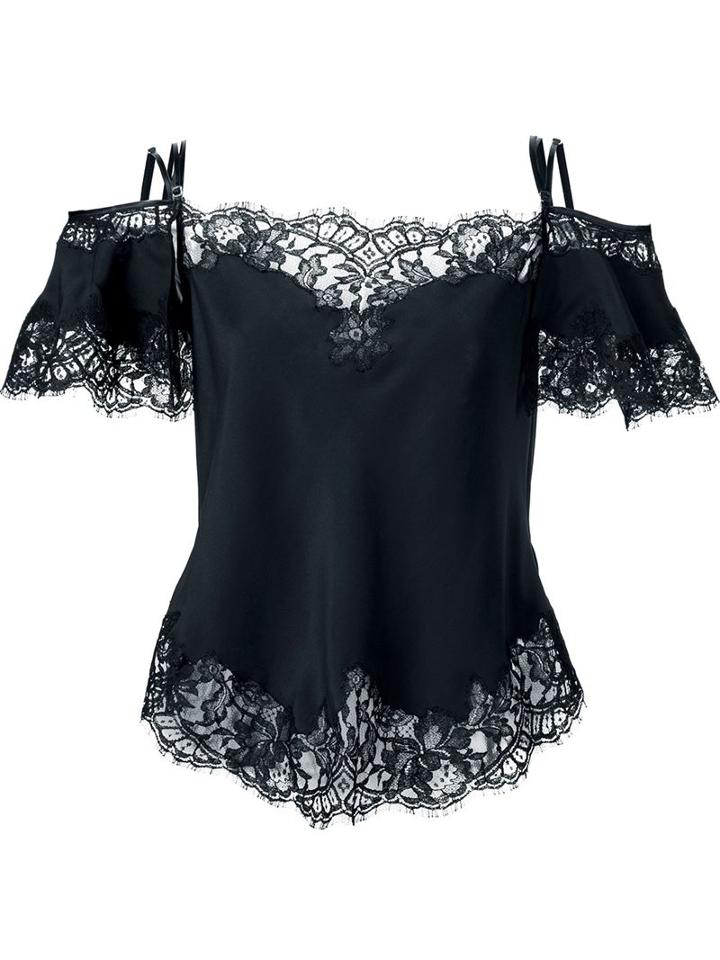 Givenchy Floral Lace Blouse, Women's, Size: 38, Black, Silk/cotton/polyamide