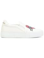Philipp Plein Embellished Skate Shoes - White