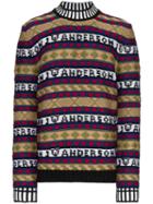 Jw Anderson Fairisle Logo Intarsia Crew Neck - 999 Black