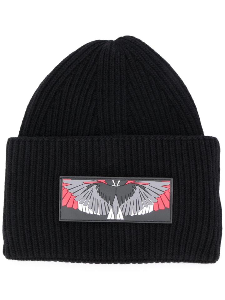 Marcelo Burlon County Of Milan Wings Patch Beanie - Black