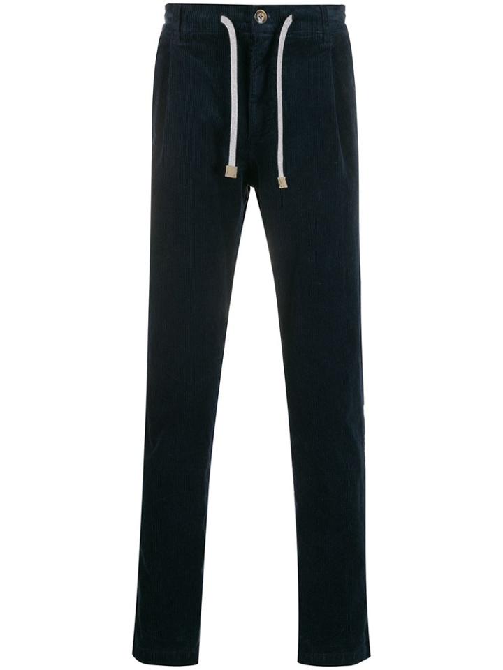 Eleventy Drawstring Corduroy Trousers - Blue