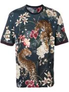 Dolce & Gabbana Leopard Floral Print T-shirt - Blue