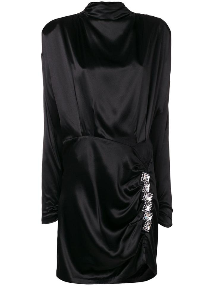 Alessandra Rich Open Back Draped Dress - Black
