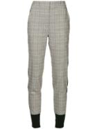 3.1 Phillip Lim Check Print Tapered Trousers - Grey