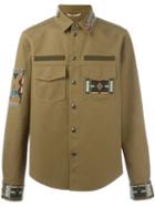 Valentino Navajo Beaded Shirt, Men's, Size: 50, Green, Cotton/polyester