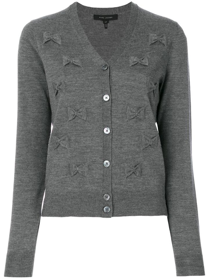 Marc Jacobs Bow Embroidered Cardigan - Grey