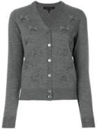 Marc Jacobs Bow Embroidered Cardigan - Grey