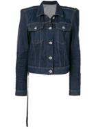 Unravel Project Stone Washed Structured Shoulder Jacket - Blue