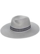 Maison Michel Virginie Straw Fedora Hat - Grey