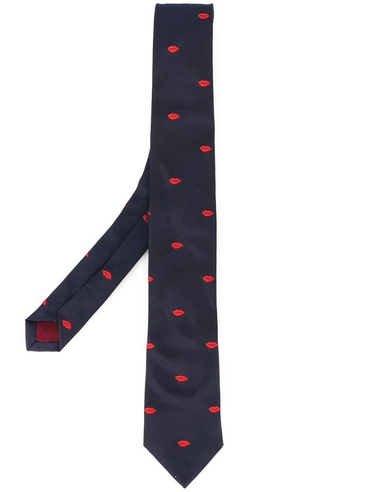 Paul Smith Lips Embroidered Tie